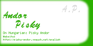 andor pisky business card